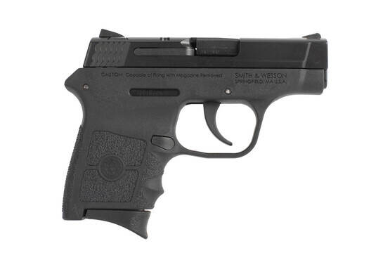 Smith and Wesson Bodyguard 380 ACP handgun features a black polymer frame